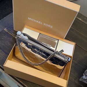 Michael Kors Metallic Gold and Silver Clutch